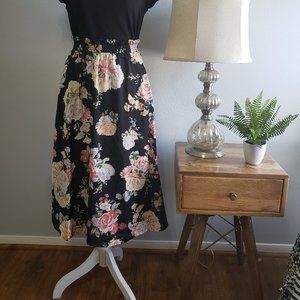 H&M floral midi skirt